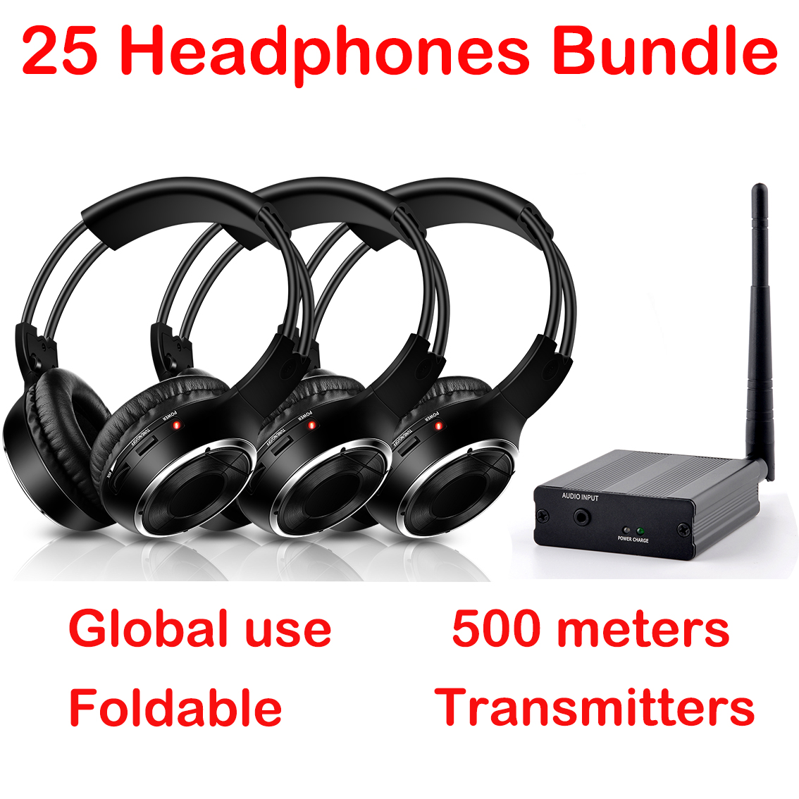 Party Games Mobile - 25pcs-Pack Foldable Silent Disco Headphones Set