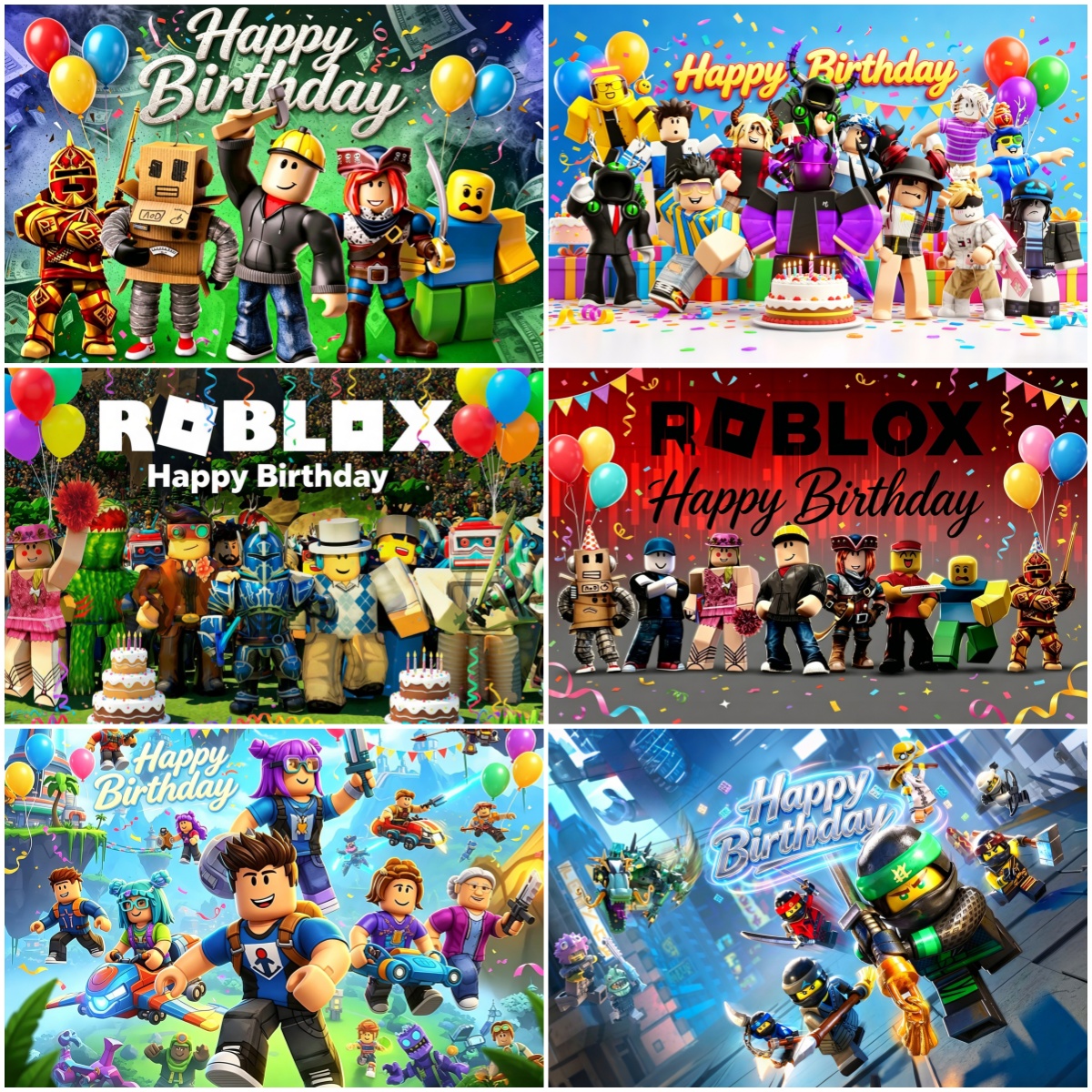 Party Games In Roblox - Roblox Game Birthday Party Decoration Backdrop