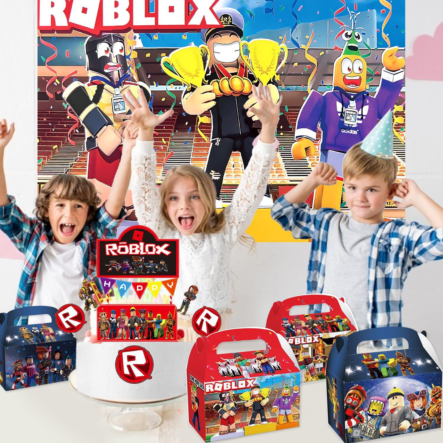 Party Games In Roblox - Roblox Birthday Bags Party Favor Boxes