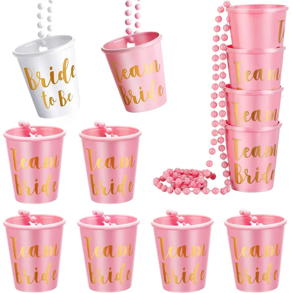Party Games Bachelorette - 12pcs Team Bride Shot Glass Necklace