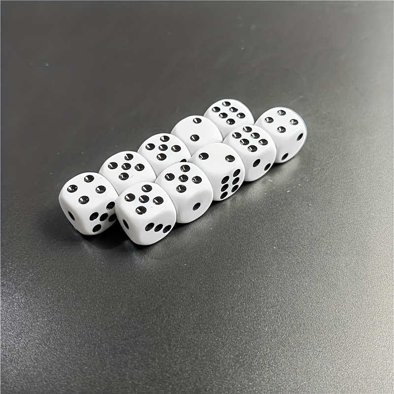 Party Games Board Game - 10pcs D6 Dice Set, 14mm White