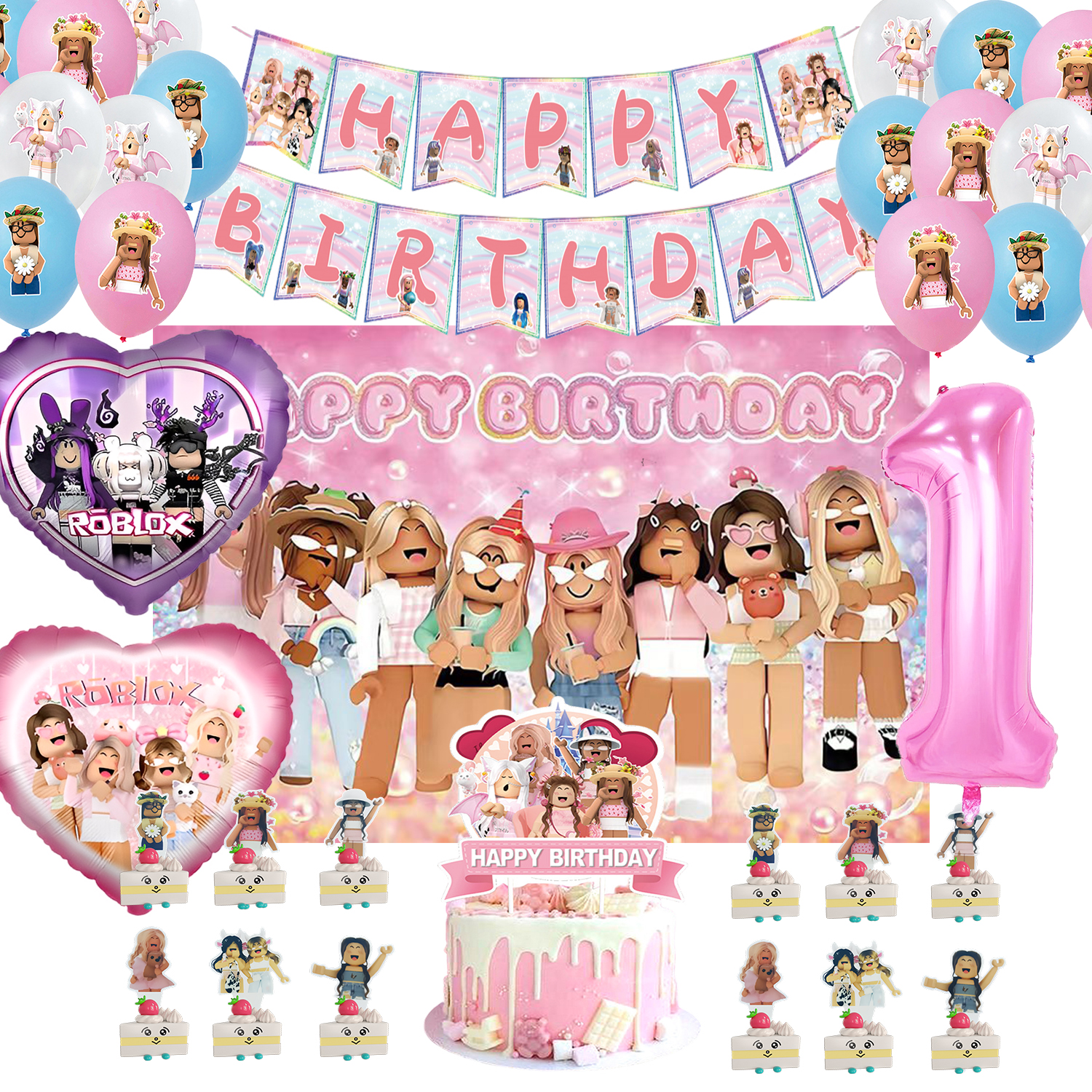 Party Games In Roblox - ROBLOX Birthday Party Decoration Pull Flag