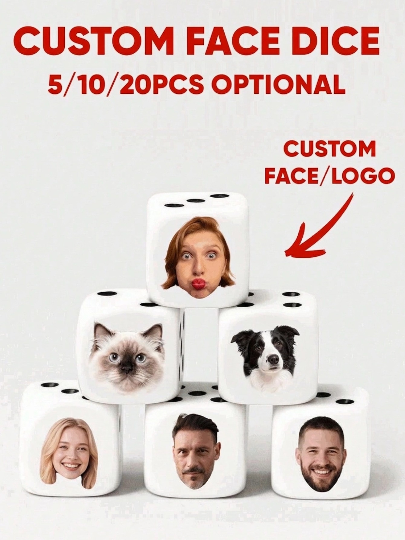 Custom Face Dice Personalized  - Party Games Birthday ulasan dan harga