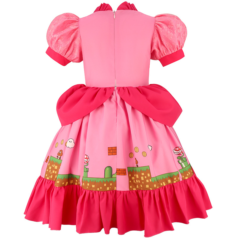 Princess Peach Costume Dress w - Party Games Summer ulasan dan harga