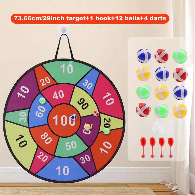 Sticky ball dart board -12 bal - Party Games Indoor For 6 12 Year Olds ulasan dan harga