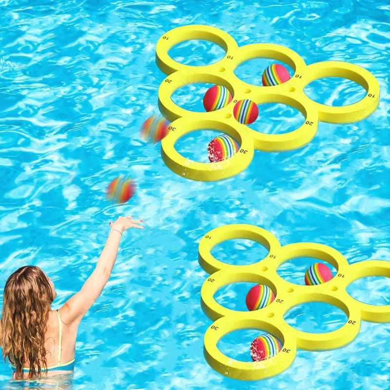 1+10pcs Swimming Pool Toss Gam - Limbo Game Set ulasan dan harga