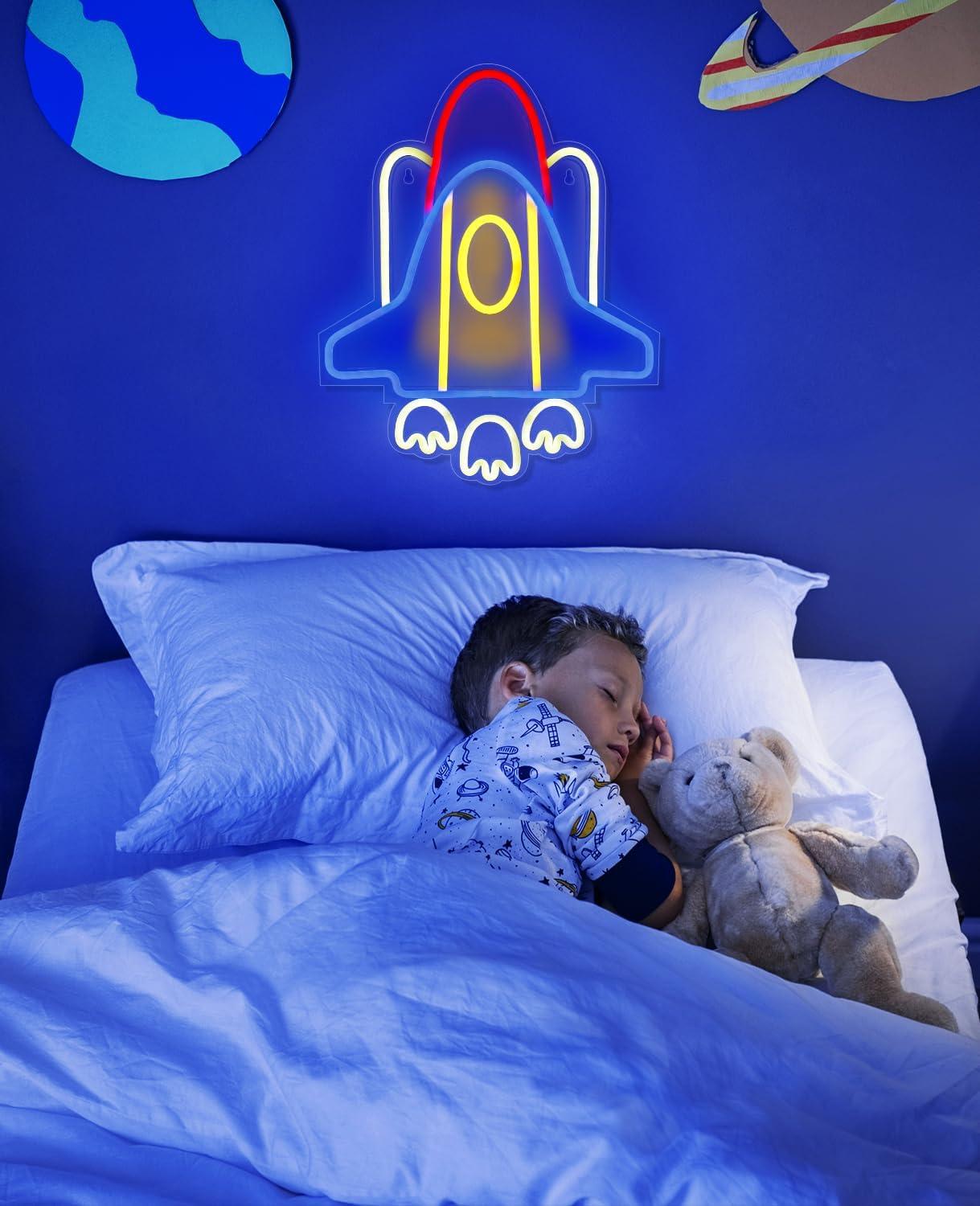 Rocket Neon Sign USB Neon Ligh - Party Games Birthday ulasan dan harga
