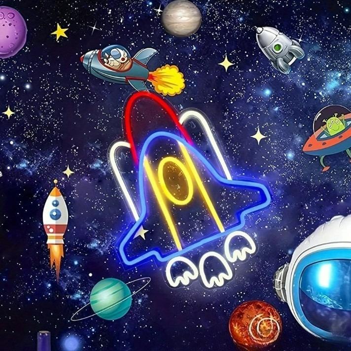Rocket Neon Sign USB Neon Ligh - Party Games Birthday ulasan dan harga