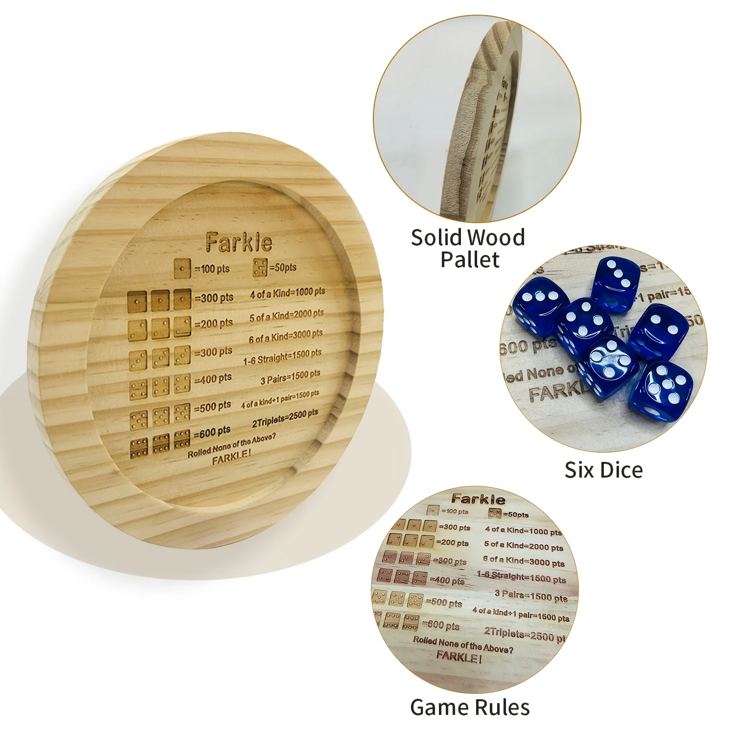 1 piece of wooden dice tray fo - Party Games Classic ulasan dan harga