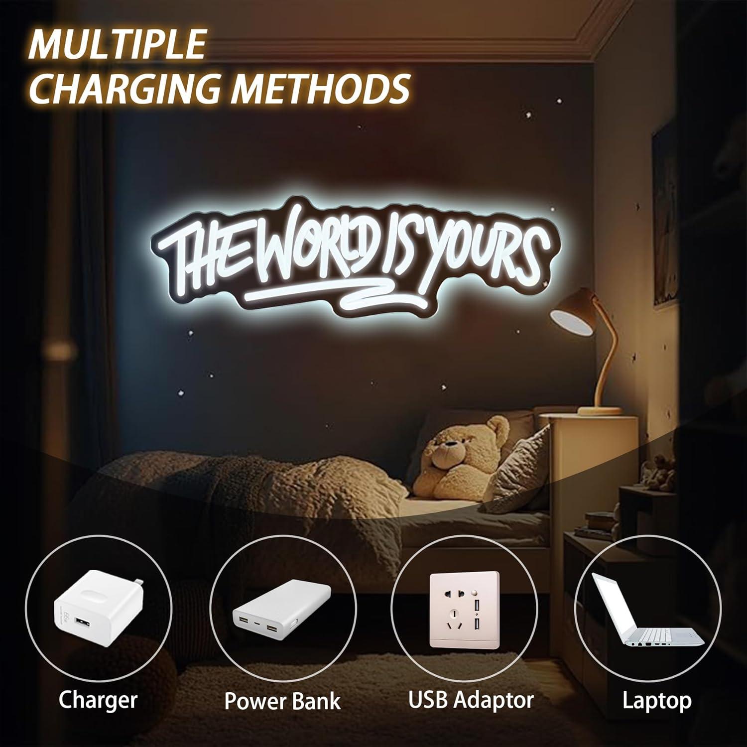 The World is Yours Neon Sign U - Party Games Birthday ulasan dan harga