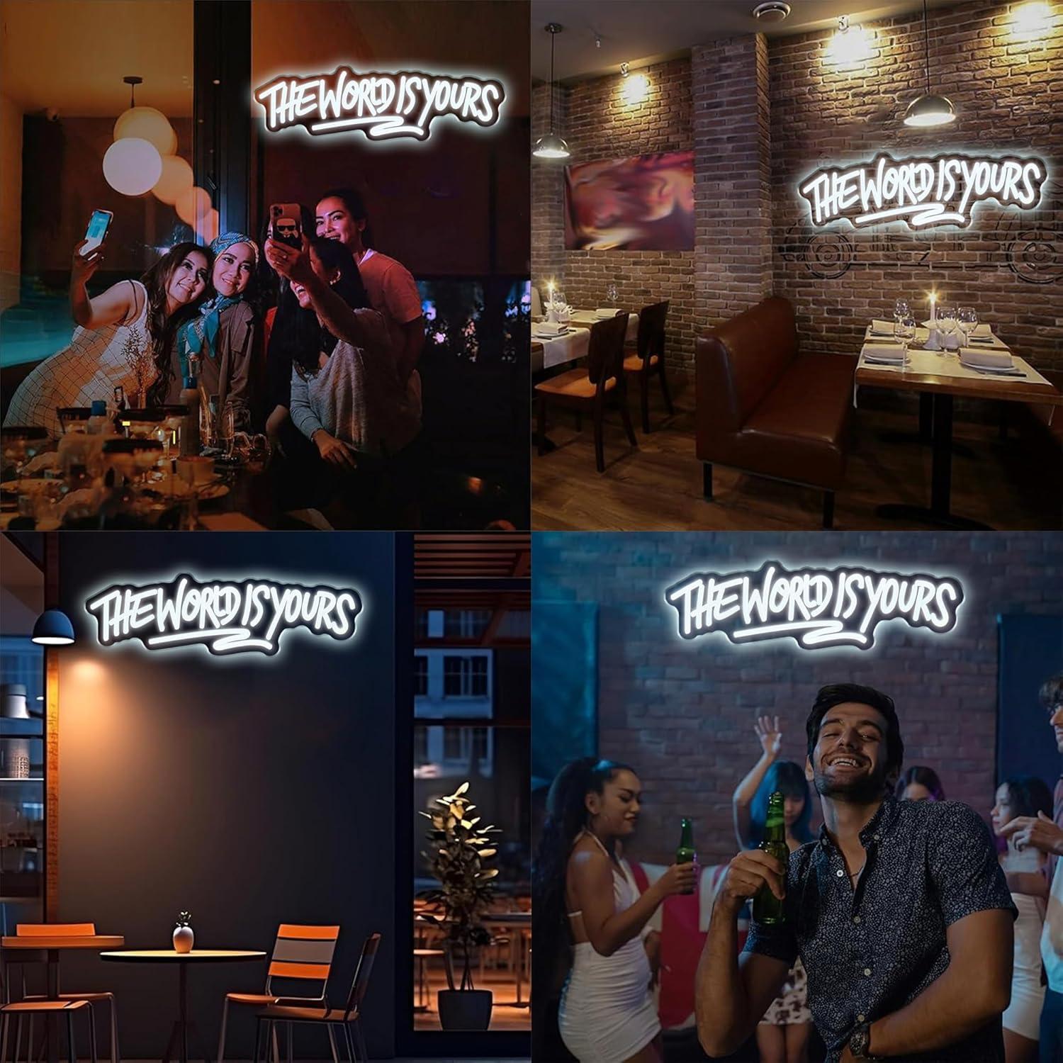 The World is Yours Neon Sign U - Party Games Birthday ulasan dan harga