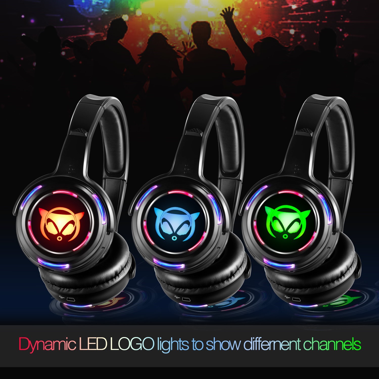 Silent Disco Headphones LED Wi - Party Games Mobile ulasan dan harga
