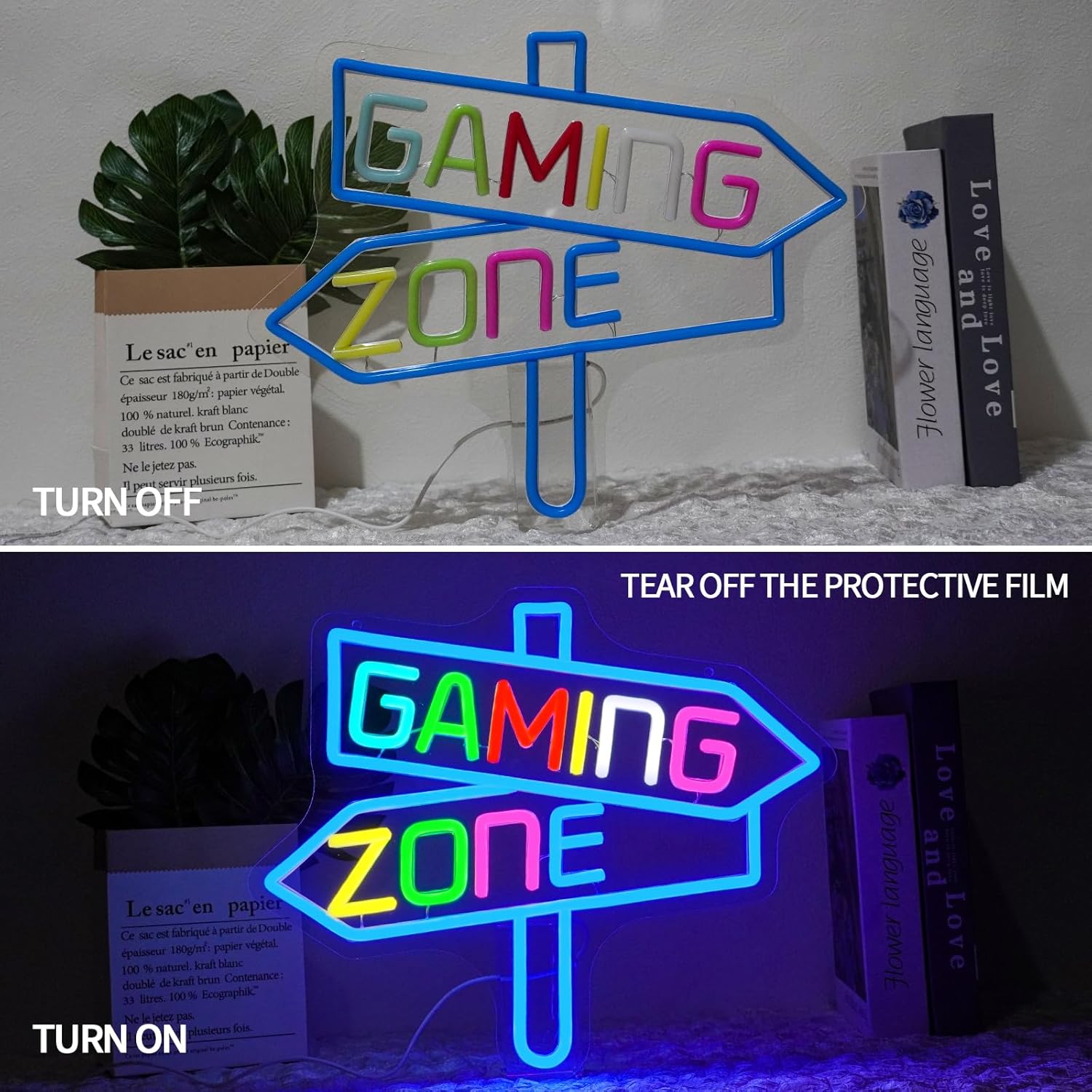 Gaming Zone Neon Sign USB LED  - Party Games Birthday ulasan dan harga