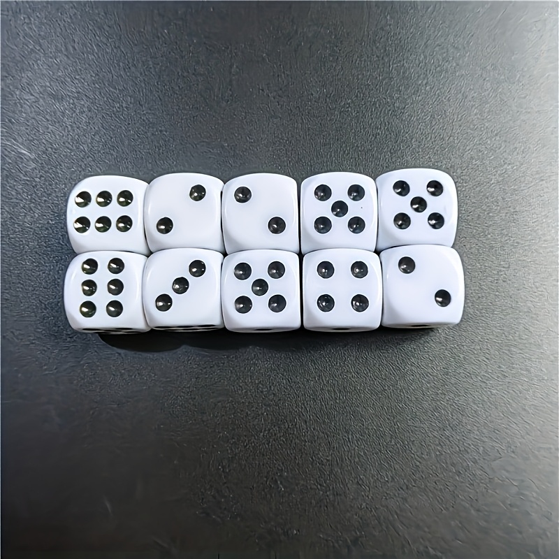 10pcs D6 Dice Set, 14mm White  - Party Games Board Game ulasan dan harga