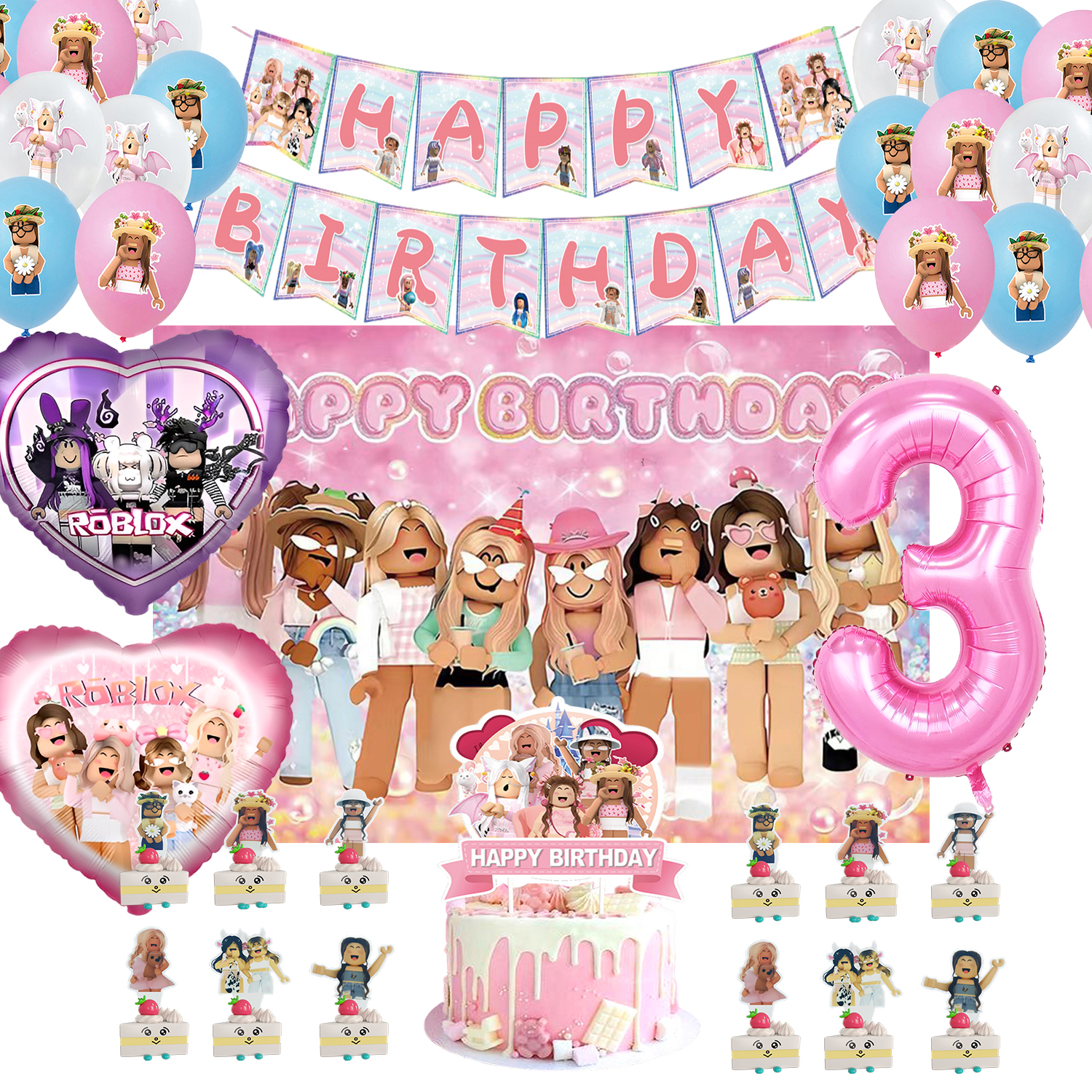 ROBLOX Birthday Party Decorati - Party Games In Roblox ulasan dan harga
